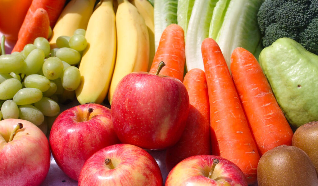 fruits et légumes pour alimentation équilibrée