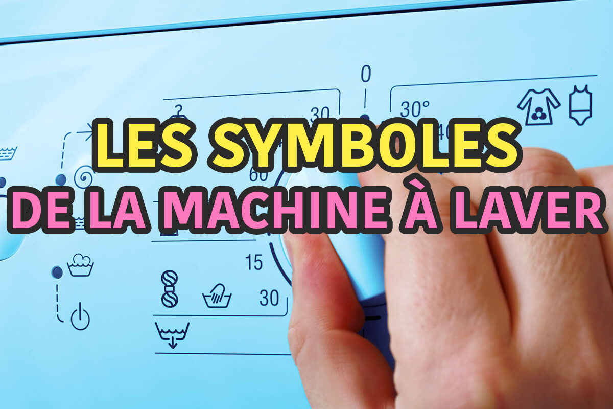 les symboles de la machine à laver