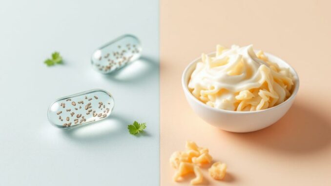 Quelle est la différence entre probiotiques en gélules et en aliments ?