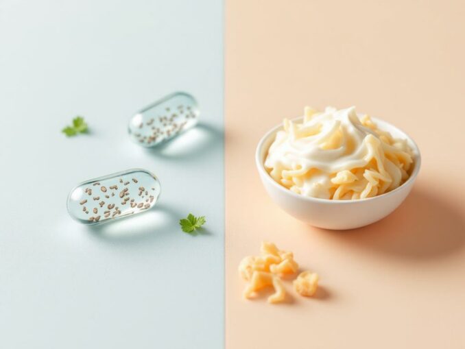 Quelle est la différence entre probiotiques en gélules et en aliments ?