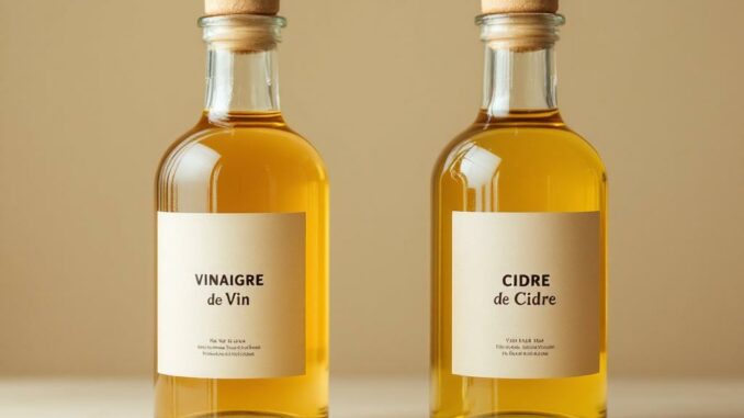 Quelle est la différence entre vinaigre de vin et vinaigre de cidre ?