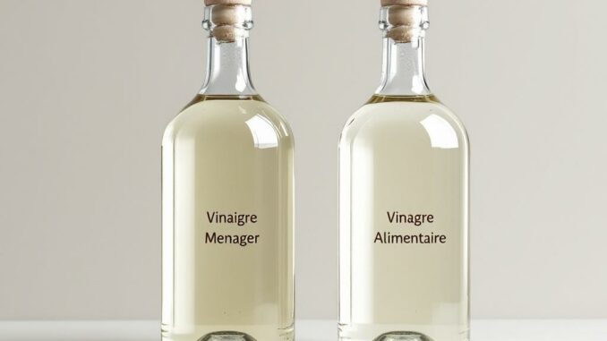 Quelle est la différence entre vinaigre ménager et vinaigre alimentaire ?