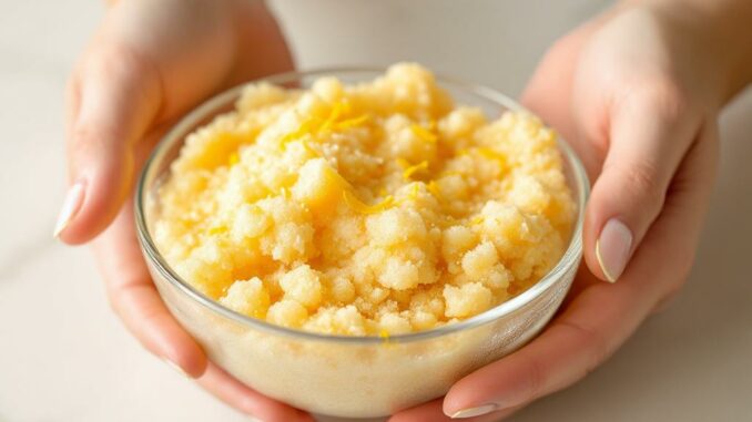 Recette de gommage au sucre et citron pour des mains douces