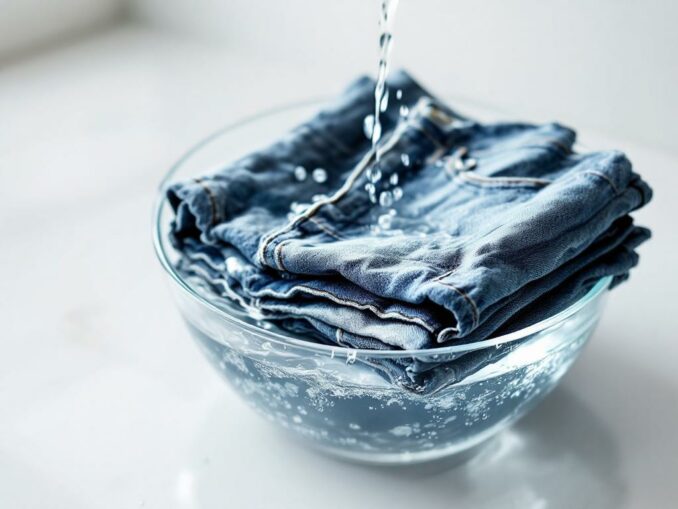 Assouplir des jeans cartonnés par les lessives grâce à un rinçage au vinaigre blanc