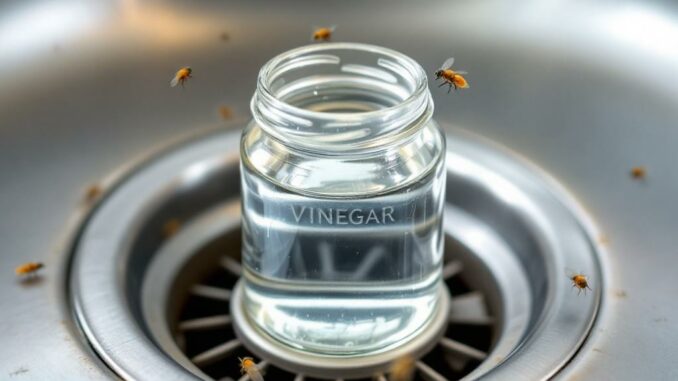 Chasser les moucherons des canalisations grâce à un piège au vinaigre blanc