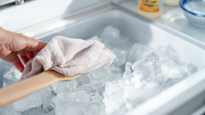 Dégeler un compartiment freezer collé et désodoriser avec du vinaigre blanc