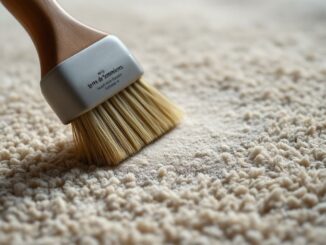 Détacher un tapis laine avec terre de Sommières et brosse à poils doux