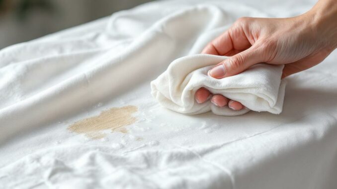 Détacher une nappe en coton après un repas de fête avec pré trempage au savon de Marseille