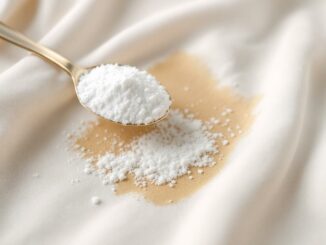 Détacher une tache d’huile fraîche sur tissu avec du bicarbonate de soude absorbant