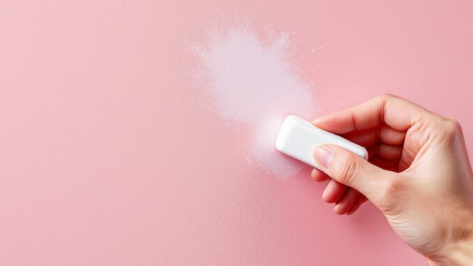 Enlever les marques sur murs peints avec gomme magique test sur zone discrète