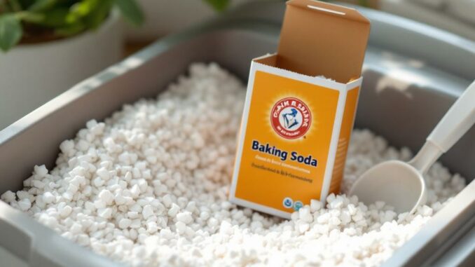 Entretenir une litière de chat pour réduire les odeurs avec du bicarbonate de soude