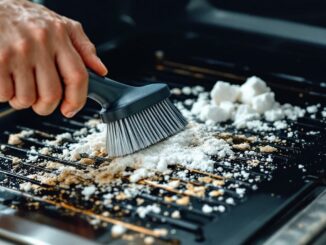 Nettoyer des grilles de four très grasses avec cristaux de soude et brossage patient