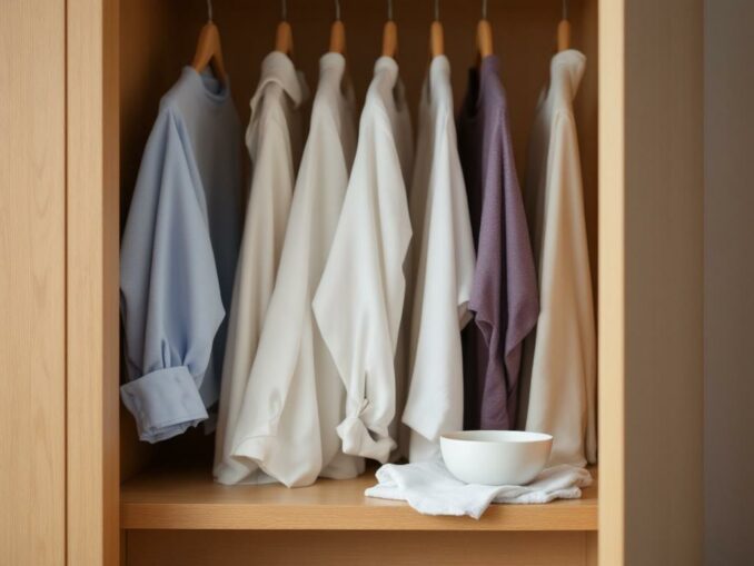 Neutraliser l’odeur tenace de renfermé dans une armoire avec du vinaigre blanc