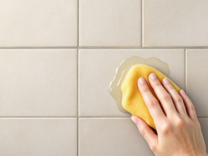 Récurer des joints de carrelage graisseux avec jus de citron épaissi