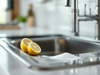 Redonner de l’éclat à un évier en inox avec un demi citron et sel fin