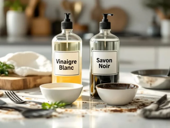 Vinaigre blanc ou savon noir lequel choisir pour la graisse